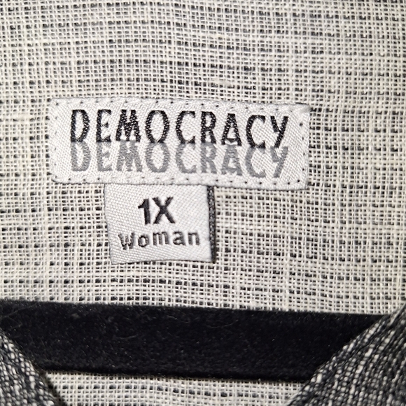 Democracy Moa Neck One Bottom 100%Linen Black Tunic - 1X Retail $148 - Picture 8 of 11
